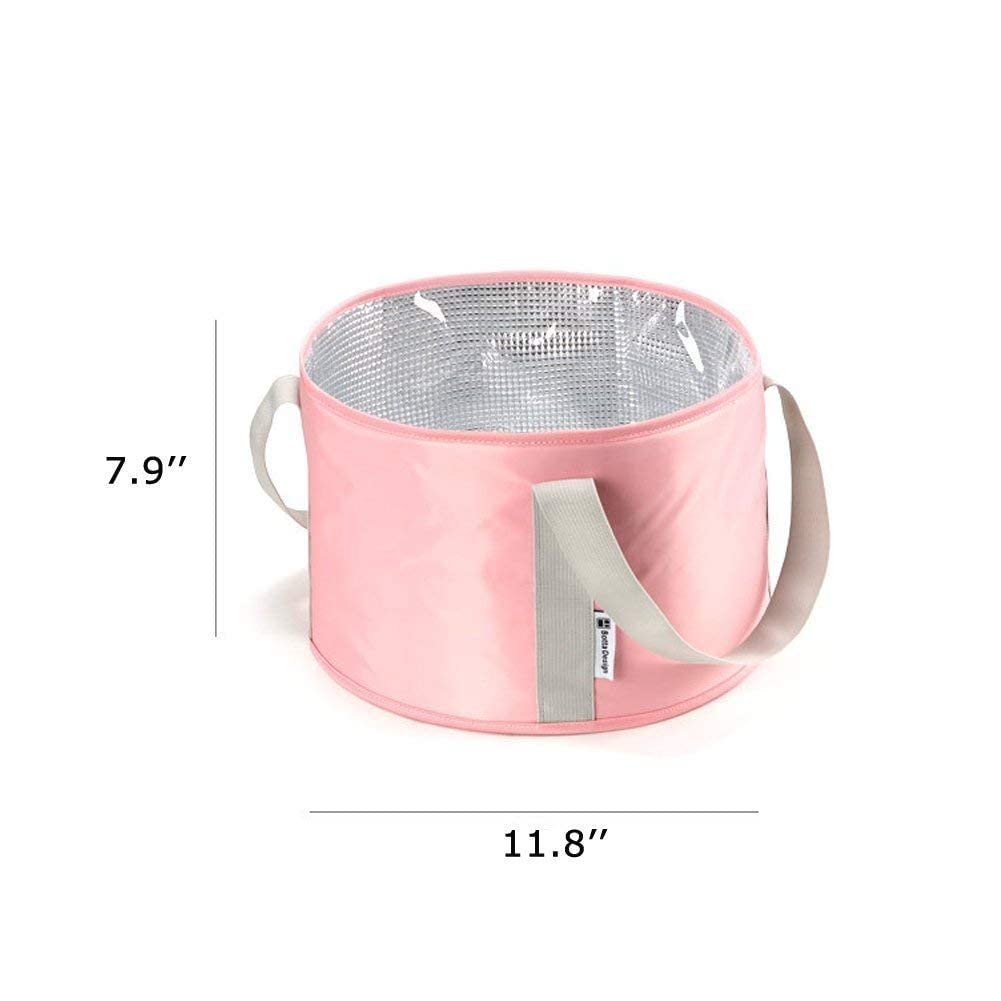 Folding Bucket Collapsible Outdoor Bucket Portable Travel Basin 15L Heat Preservation Waterproof Tub for Foot Soaking Bath, Fishing, Hiking Camping, Washing Dish