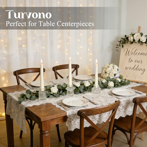 Turvono ヴィンテージリブクリアガラスキャンドルホルダー12個セット、ピラー、ティーライト、ボーティブホルダー用の3つのサイズ詰め合わせ、テーブルセンターピース、ウェディング、クリスマスの装飾に エレガントなガラスキャンドルスティックホルダー [3]