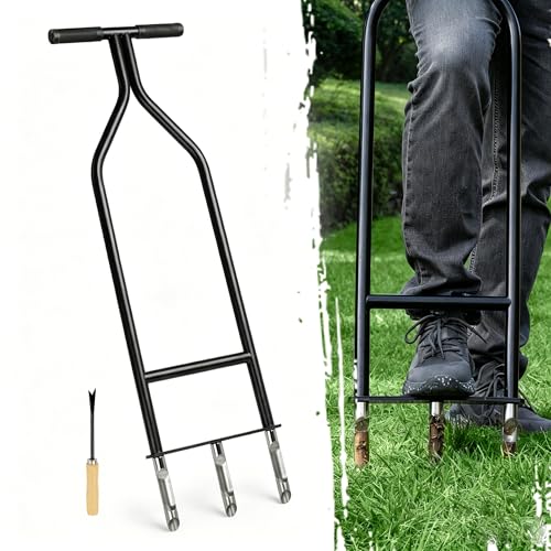 Image of Core Aerator with Weeder, Heavy Duty Lawn Aerator Tool,