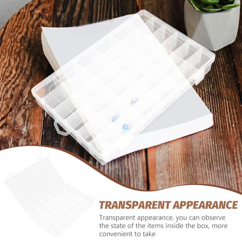 Image of 36 Grids Clear Plastic Organizer Box, Household Letter Beads Organizer Box, Craft Storage Container with Dividers for Beads Organizer Art DIY Crafts Jewelry Fishing Tackles - 10.4X6.7X1.8in