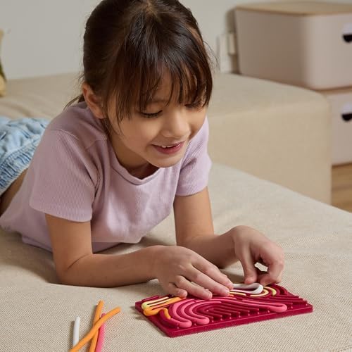 Pushpeel Sensory Activity Board: Silicone Fidget Toy for Calming, Stress, Anxiety, ADHD & Autism | Silent, No Mess | Kids 3+ & Adults | Includes Portable Travel Bag & 11 Strings (Spruce) - 1