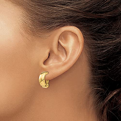 14K Yellow Gold Non Pierced Clip On Hoop Earrings Ear Hoops Set Fine Jewelry For Women Gifts For Her #TOP2