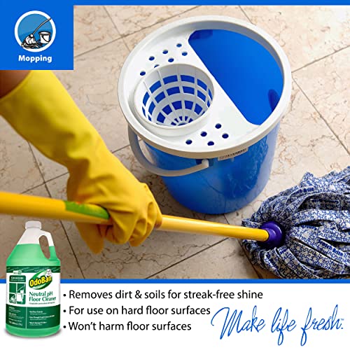 Odoban 936162-G Professional Series Neutral Ph No Rinse Floor Cleaner Concentrate thumb #2
