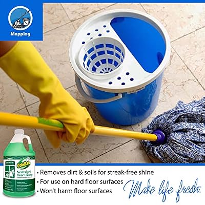 OdoBan Professional Series Neutral pH No Rinse Floor Cleaner Concentrate, 1 Gallon
