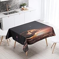 FANSU Lion 3D Style Rectangulaire Nappe De Table, Anti Tache