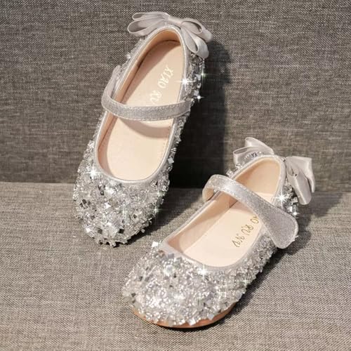 Toddler Girls Ballet Flats | Sparkle Dress Shoes with Bow for Wedding Flower Girl, Party, School Communion & Formal Occasions2