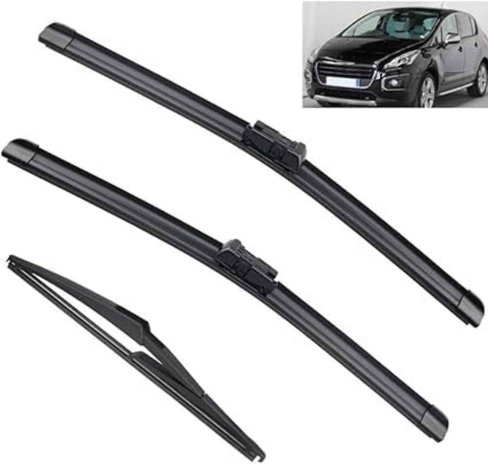 NYSLDSCO Premium Exact Fit Windscreen Wiper Blades for Peugeot 3008 MK1 2008-2016 Durable Natural Rubber Easy Fit for a Quiet and Streak Free Wipe