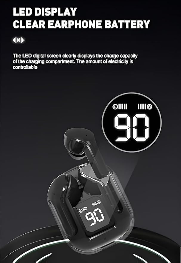Image of Wireless Earbuds Bluetooth 5.3 TWS Earphones Full Touch Control Headphones Fast Stable & Connection Smart LED Headset Sports Bud Built-in Microphone Immersive Sound Quality Ensure