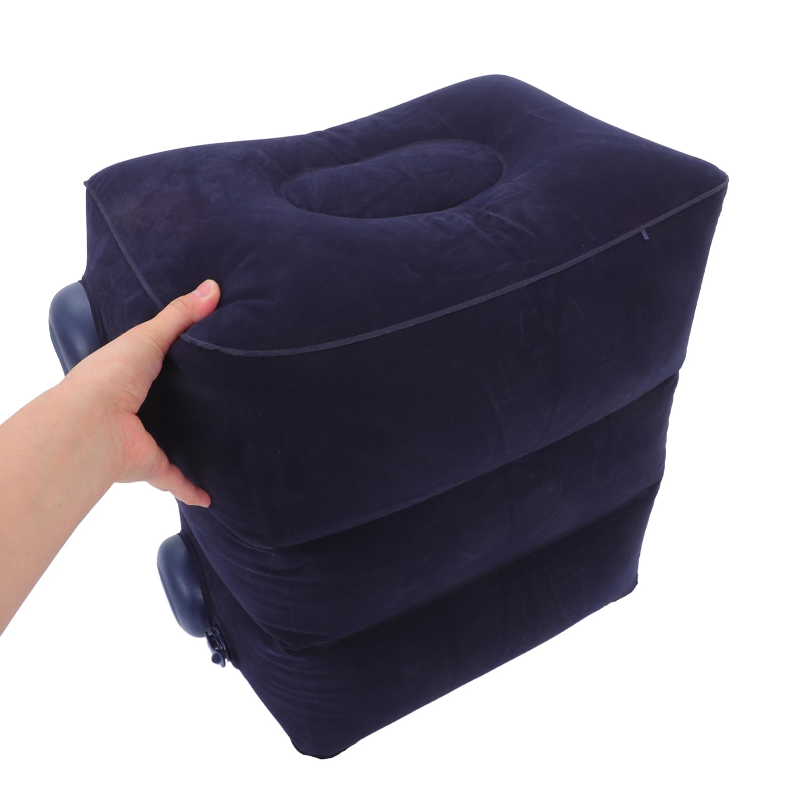 Poggiapiedi Gonfiabile da Viaggio Regolabile in Pvc Floccato