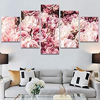 SIGNWIN 5 Panel Canvas Wall Art Modern Art Bouquet Colorful Decorative Elements Floral Multicolor Photography - 60