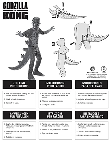 Rubies Official Godzilla vs Kong, Kids Unisex Godzilla Deluxe Costume ...