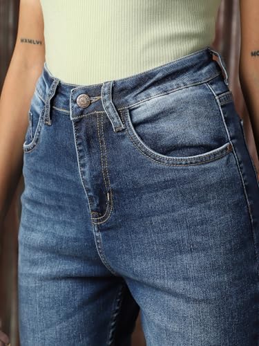 Image of High Star Women Cotton Washed Skinny fit High-Rise Casual Jeans