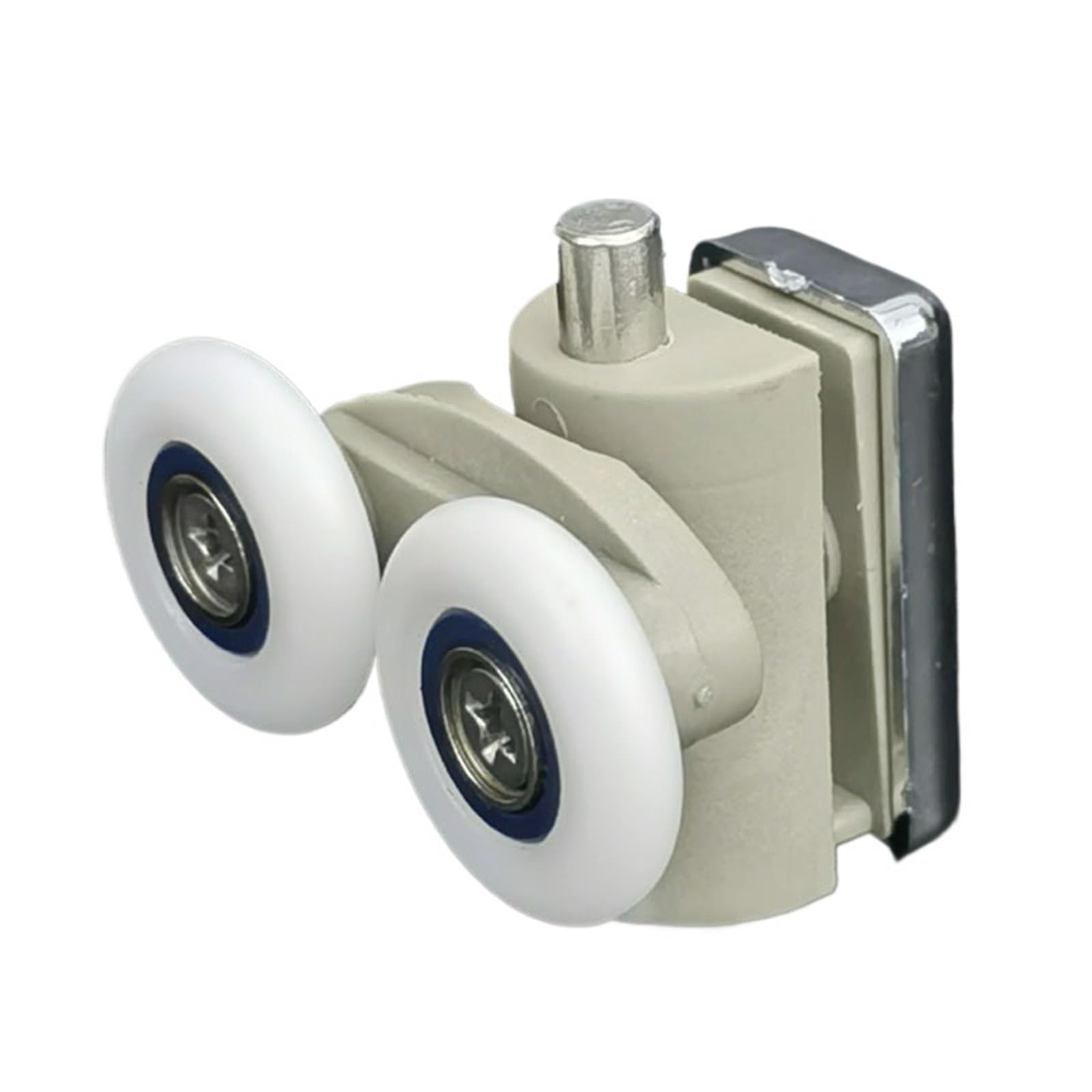Sliding Door Rollers 4pcs Shower Door Runner Lower and Upper Rollers Diameter23mm,25mm,Bathroom Pulley,Glass Sliding Rail Wheel for Room(Lower Part-White,Diameter 25mm)