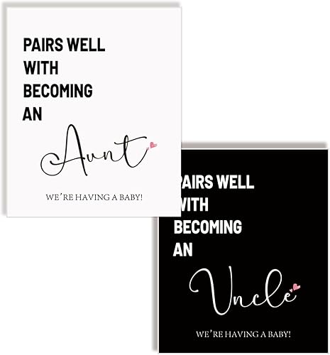 Miniatura 4 de 4 etiquetas de vino para revelación de embarazo, combina bien con calcomanías para botellas de vino de convertirse en una tía, regalo para tía y