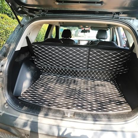 CAPEDELL Premium 7D Boot/Trunk Mats Compatible for XL-6||Luxury Leather Double Layered mats||Set of 3Pcs||100% Waterproof and Washable (Coffee with Golden)