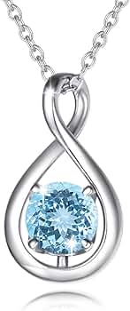 Astral Chain FANCIME Collar Con Piedra De Nacimiento De Agosto De 1 A 1,5 Quilates, Para Mujer En Plata De Ley, Collar De Corazón, Infinito, Delicado, Joyería Fina Regalos Para Mujeres De