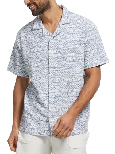 Indicode Herren INProvo Kurzarmhemd mit Kent-Kragen | Herrenhemd für Männer China Blue, L