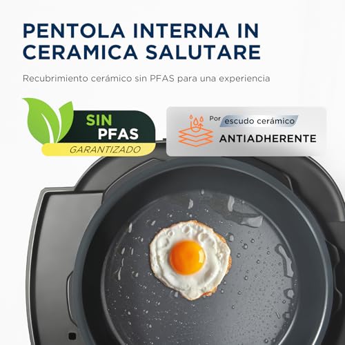 Midea Olla a Presión 9 en 1, 6L con 12 Funciones de Cocción olla Presion Electrica (Cocción Lenta, Olla Arrocera, Sous Vide, Vaporera), 70% Más Rápida, Acero Inoxidable Pulido y Negro - imagen 6