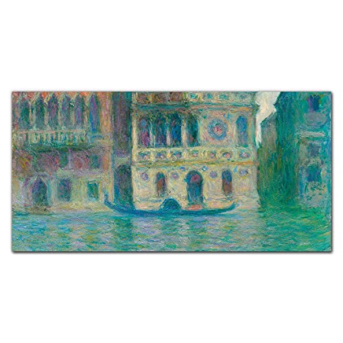 Décoration tableau en verre Monet Venise déco murale 100x50cm pour salon et bureau chic