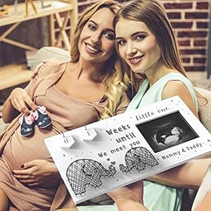 Baby Sonogram Picture Frame w/ Baby Countdown Weeks - Standard 4"x3" Ultrasound Photo - Pregnancy Announcements Ideas - Gender Reveal Baby-Shower Gift - New Mom Expecting Parents to Be Keepsake Gifts Baby Sonogram Picture Frame w Baby Countdown Weeks Standard 4×3 Ultrasound Photo Pregnancy Announcements Ideas Gender Reveal Baby Shower Gift New Mom Expecting Parents to Be Keepsake Gifts