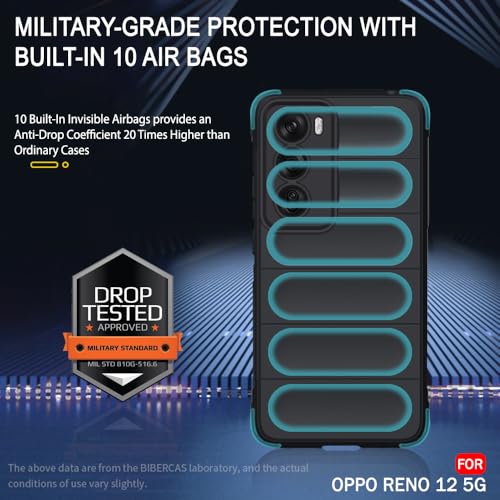 Image of TheGiftKart Liquid Silicon Back Cover Case for Oppo Reno 12 5G | Shockproof Military Grade Protection | Micro-Fibre Cloth On Inner Side | Built-in Anti-Slip Grip Back Cover for Reno 12 5G (TPU, Black)