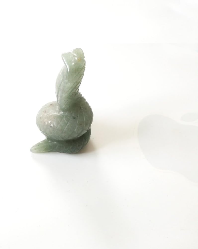 DZ-10 FENG SHUI Green Jade Chinese Zodiac Snake Figurine