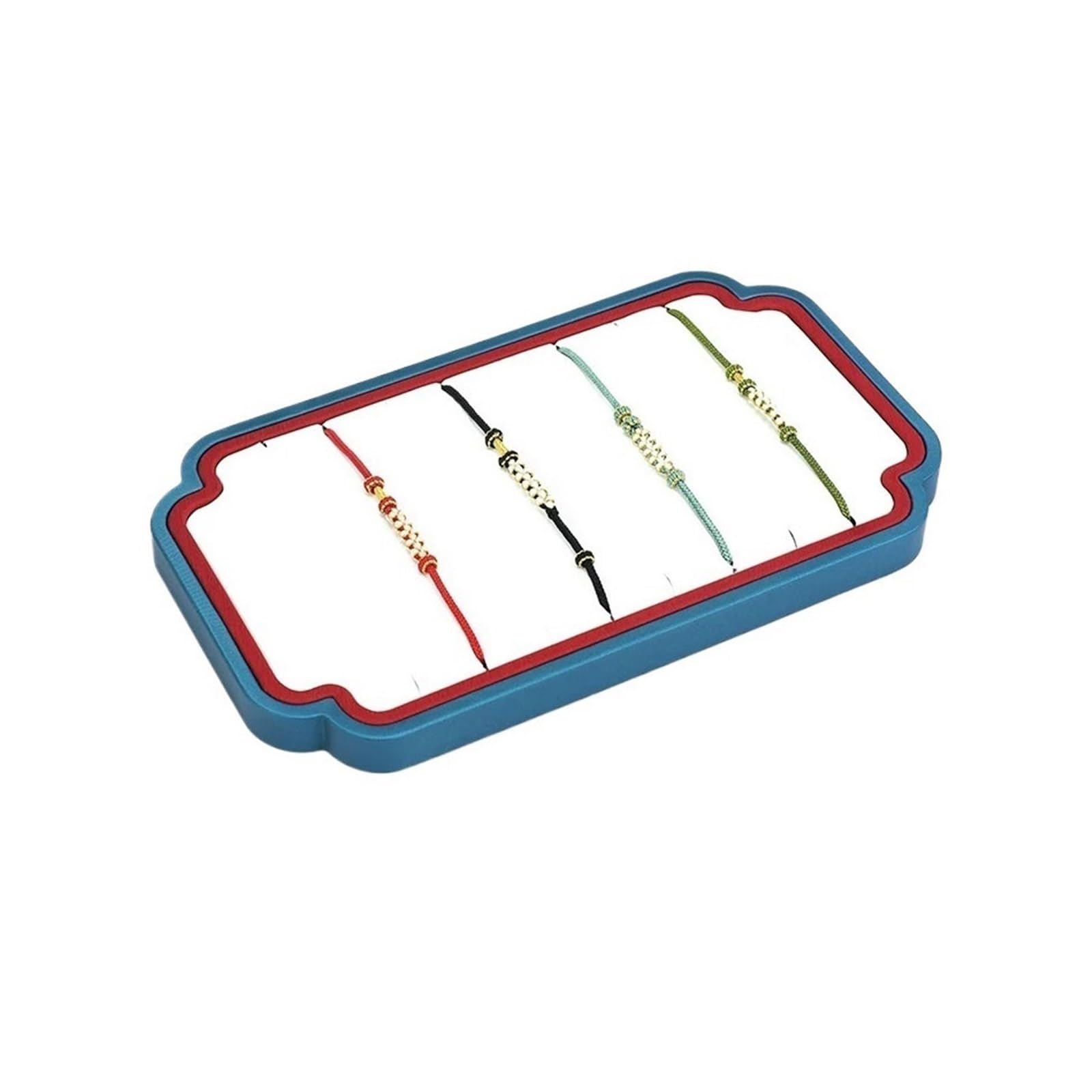 WANGHAI-666 Jewelry Rack Elegant Leather Jewelry Tray with Decorative Edge for Braided Bracelets