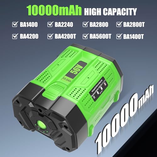 Image of 2Pack BA5600T 10000mAh 56V Replacement Battery for EGO 56V Battery 10.0Ah Compatible with EGO Battery 56Volt Cordless Tools (Green)