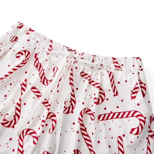 Women Christmas Pajamas Shorts Set White Christmas Pajamas Short Sleeves Shirt and Shorts 2 Piece Pjs Sleepwear4