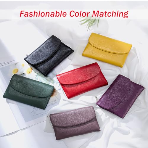 Unisex Pebble Leather Wallet, 2025 Trendy Small Wallets for Women, Women's Genuine Leather Coin Purse (Violet)3