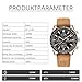 BENYAR Classic Fashion Quartz Chronograph Watch Casual Sport 30M Waterproof Leather Band Mens Watches (Brown-Black)