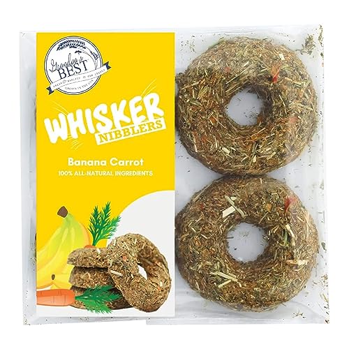 Whisker Nibblers Banana Carrot Treats for Rabbits, Guinea Pigs and