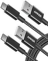 Anker USB C Charger Cable, 2-Pack 6 ft (1.8 m) USB to USB C Cable, USB A to USB C Braided Phone Charger Cable for iPhone 17/16/15, iPad Pro, Samsung Galaxy, and More(Black)