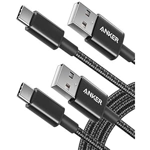 Anker Cable de USB a USB C, cable de carga de USB A a USB C para Samsung Galaxy S10 o S10+, LG V30, Beats Fit Pro y más (USB 2.0), color negro, paquete de 2, 6 pies de largo