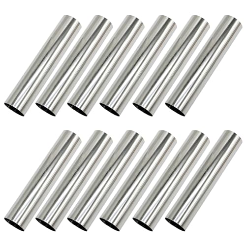 Lot de 12 moules à croissant en acier inoxydable à grande vis, moules à cannolis, tubes antiadhésifs, cônes en corne de crème, moule à pâtisserie pour Noël,...