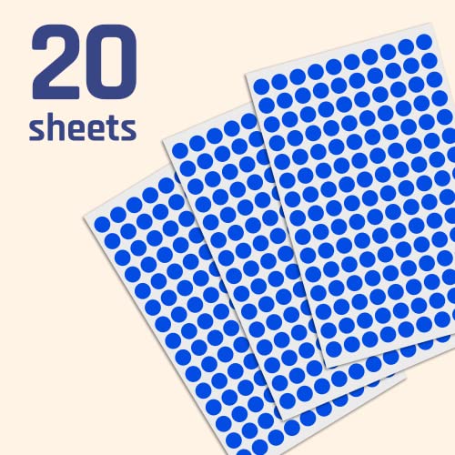 Image of 3000 Pack, 0.375 inch Round Color Coding Circle Dot Sticker Labels - Blue