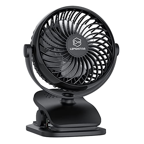 Battery Operated Clip-on and Desk Fan 2 in 1, Rechargeable Portable Baby Stroller Fan, USB or Battery Powered, Small Personal for Camping, Tent, Car, Dorm and Outdoor Activity
