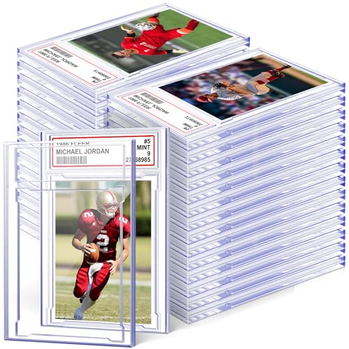 50 PCS Card Case Holder for Trading Cards Acrylic Graded Card Slab Baseball Card Protectors with Label Position Fit for Sports Cards Game Card Standard Cards