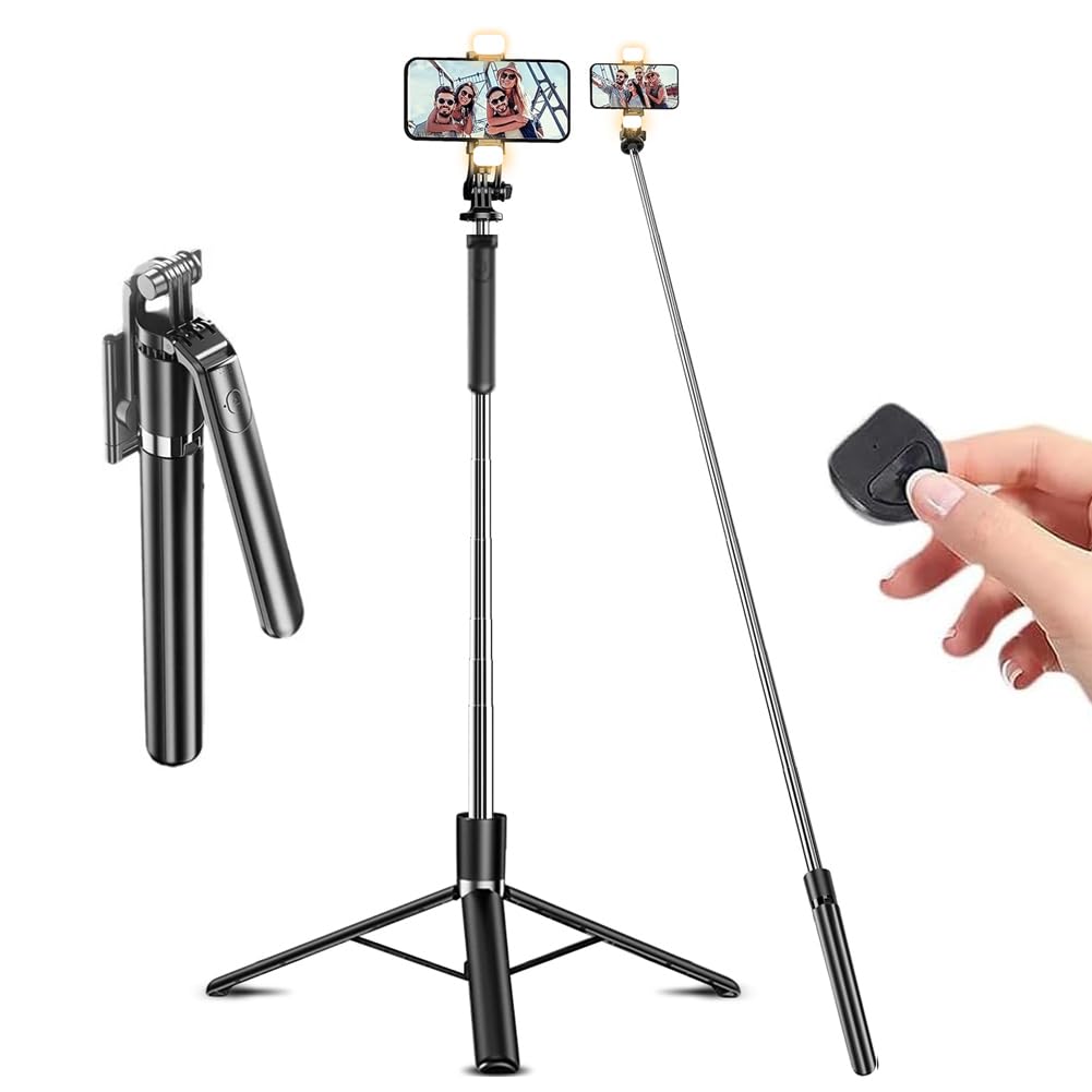 Palo selfie todo en uno con control remoto bluetooth para fotos perfectas 8