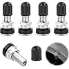 Set of 4 32 mm Car Valve Tyre Valves Tubeless Valve Car Metal Tyre Valve Mouth with Dustproof Covers for Cars Motorcycle Bicycle