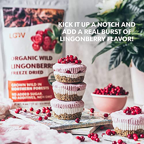 Bundle – 2 Items: Loov Organic Wild Blueberry Powder And Freeze Dried Organic Wild Lingonberries #TOP2