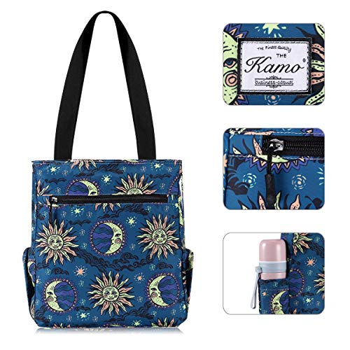 Image of KAMO Floral Tote Bag - Waterproof Lightweight Handbags Travel Shoulder Bag for Hiking Yoga Gym Swimming Travel Beach