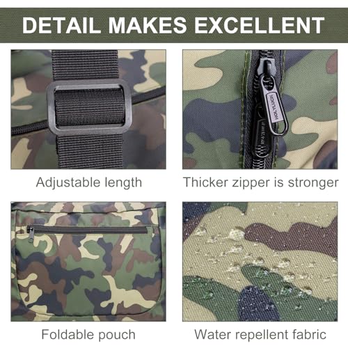 Image of HOLYLUCK Foldable Travel Duffel Bag For Women & Men Luggage Great for Gym -55L, Green Camo