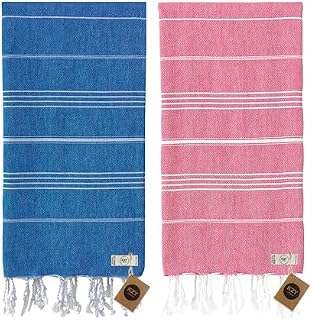 KZY LONDON Beach Towel - Large Turkish Beach Towels for Camping, Swimming, Bath, Gym, Picnic - Quick Dry, Super Absorbent, Lightweight, Compact Cotton Hammam Towels for Adults, Men, Kids (Blue)