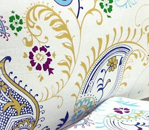 Tribeca Living Paisley Garden Printed Deep Pocket Flannel Sheet Set With Pillowcase,4Pcs, King #TOP3