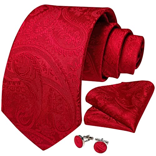 Corbata roja a rayas para hombre miniatura 3
