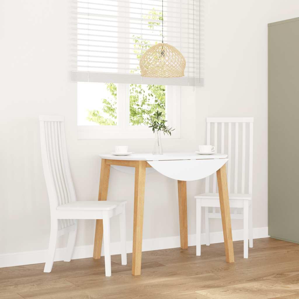 Chaise en bois de salle à manger lot de 2 chaises hévéa blanc dossier confort ergonomique