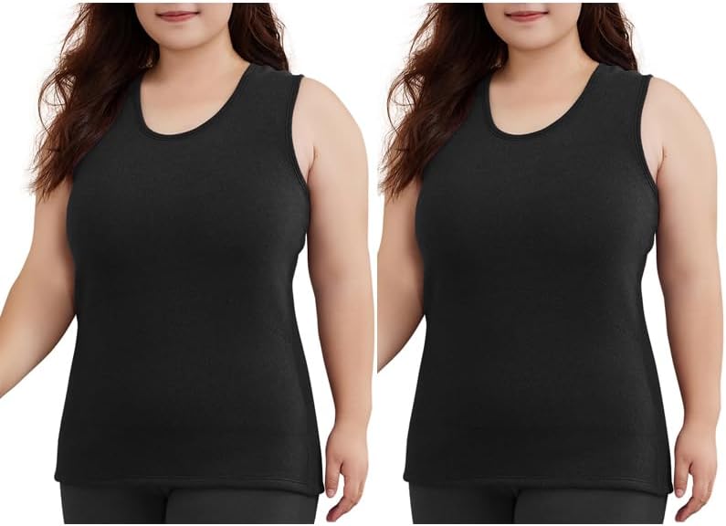 Women's Plus-Size Fleece Thermal Tank Top - Fits 40-100kg
