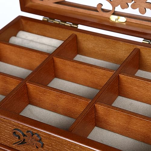 Changsuo Wooden Jewelry Box for Women with Drawers, Medium-sized Jewelry Storage Organizer with Acrylic Lid by Changsuo - Image 5