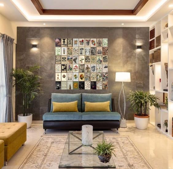 Image of Pack of 54 Vintage Wall Collage Kit Posters - 4 x 6 Inches Wall Decor Poster - Wall Art For Bedroom, Living room, Office - 1 Tissue Tape